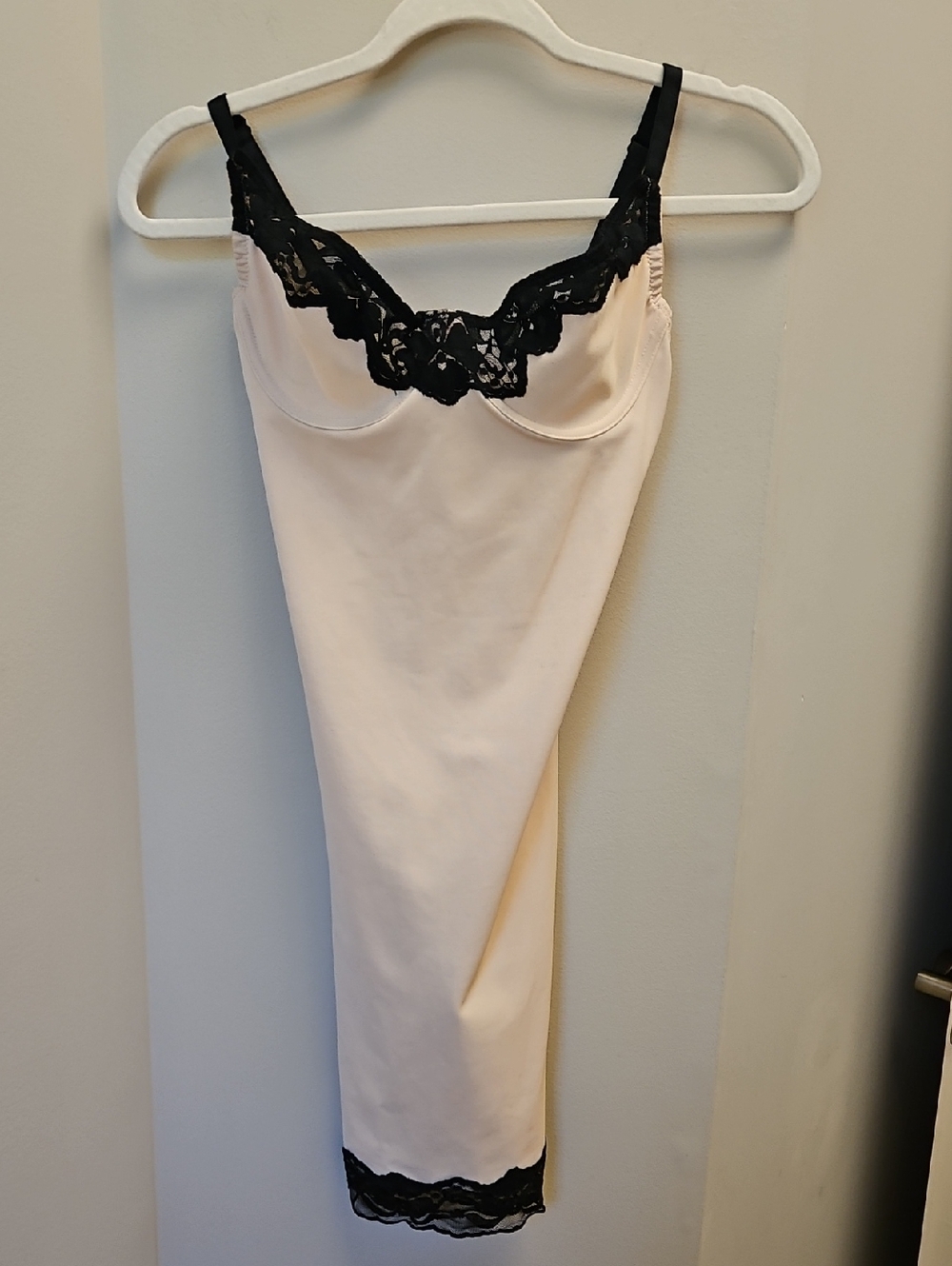BodySlimmers By Nancy Ganz Cream Slip with Black Lace Accents
